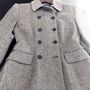 Vintage Fitted, RALPH LAUREN PURPLE LABEL B/W Herringbone Jacket.